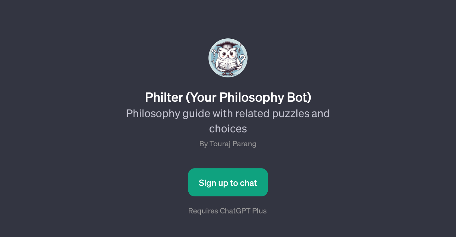 Philter (Your Philosophy Bot) website