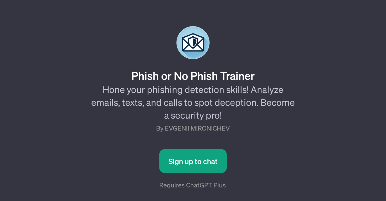 Phish or No Phish Trainer website