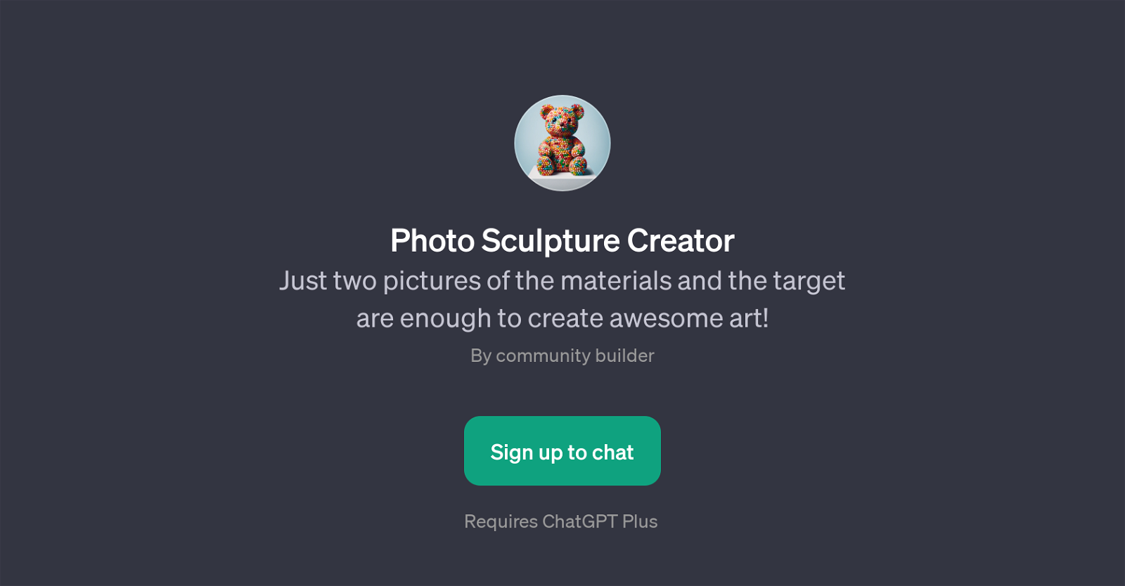 Photo Sculpture Creator website