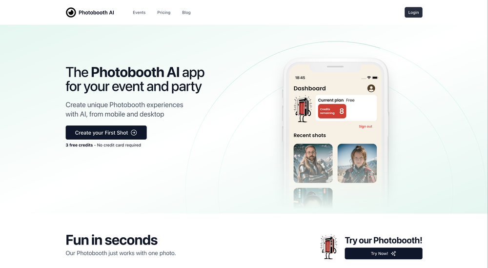 Photobooth AI website