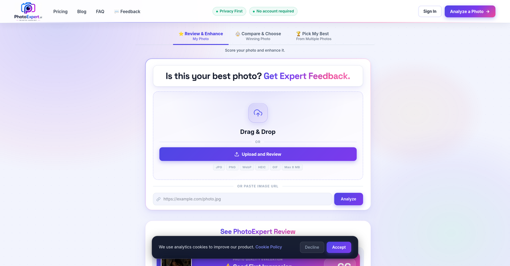 PhotoExpert website