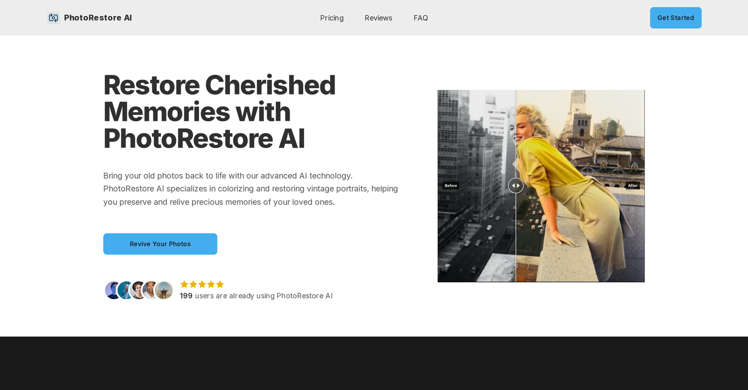 PhotoRestore website
