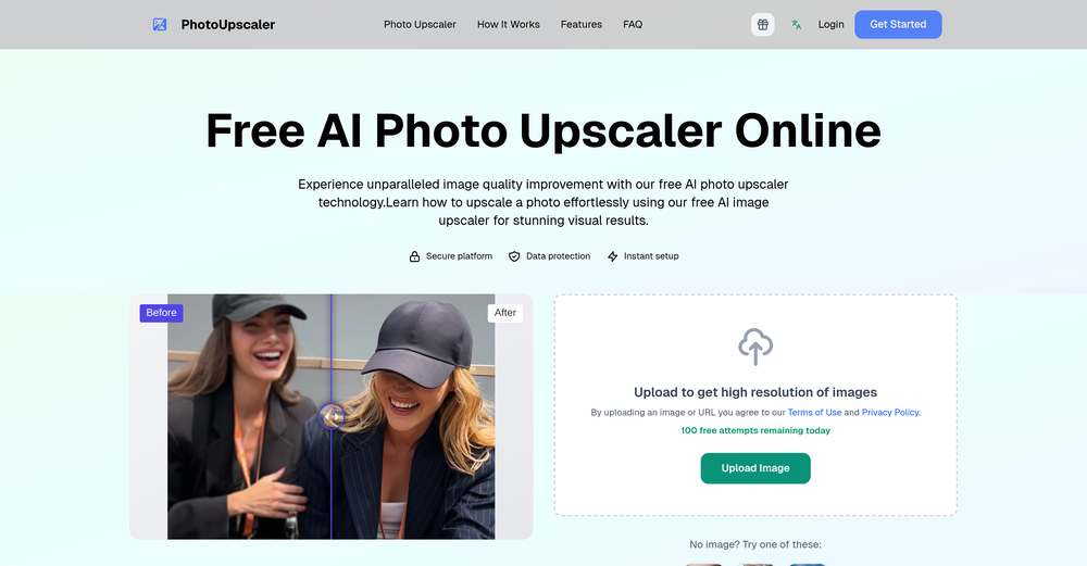 PhotoUpscaler website