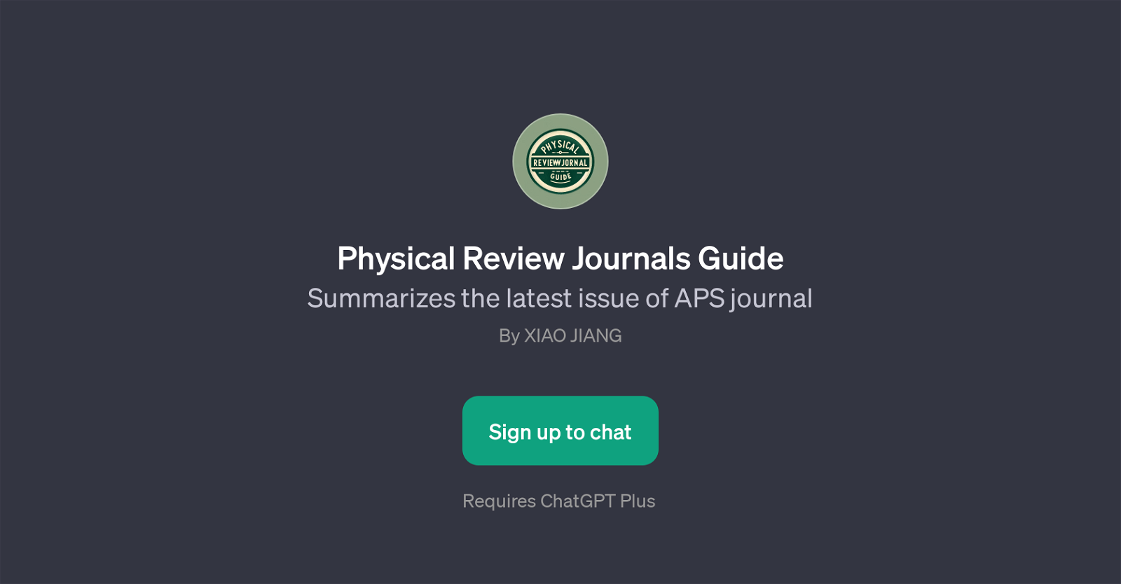 Physical Review Journals Guide website
