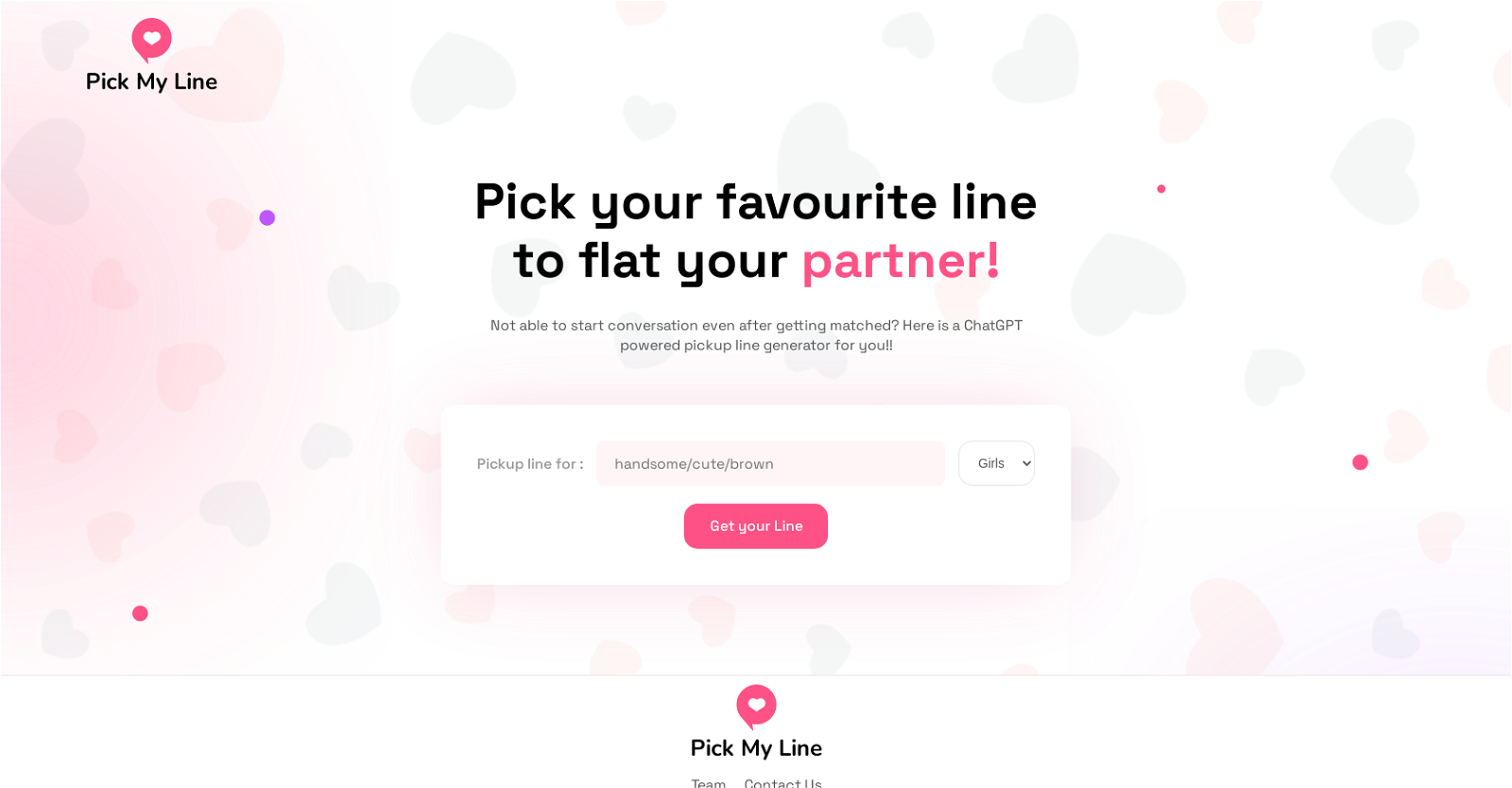 PickMyLine website