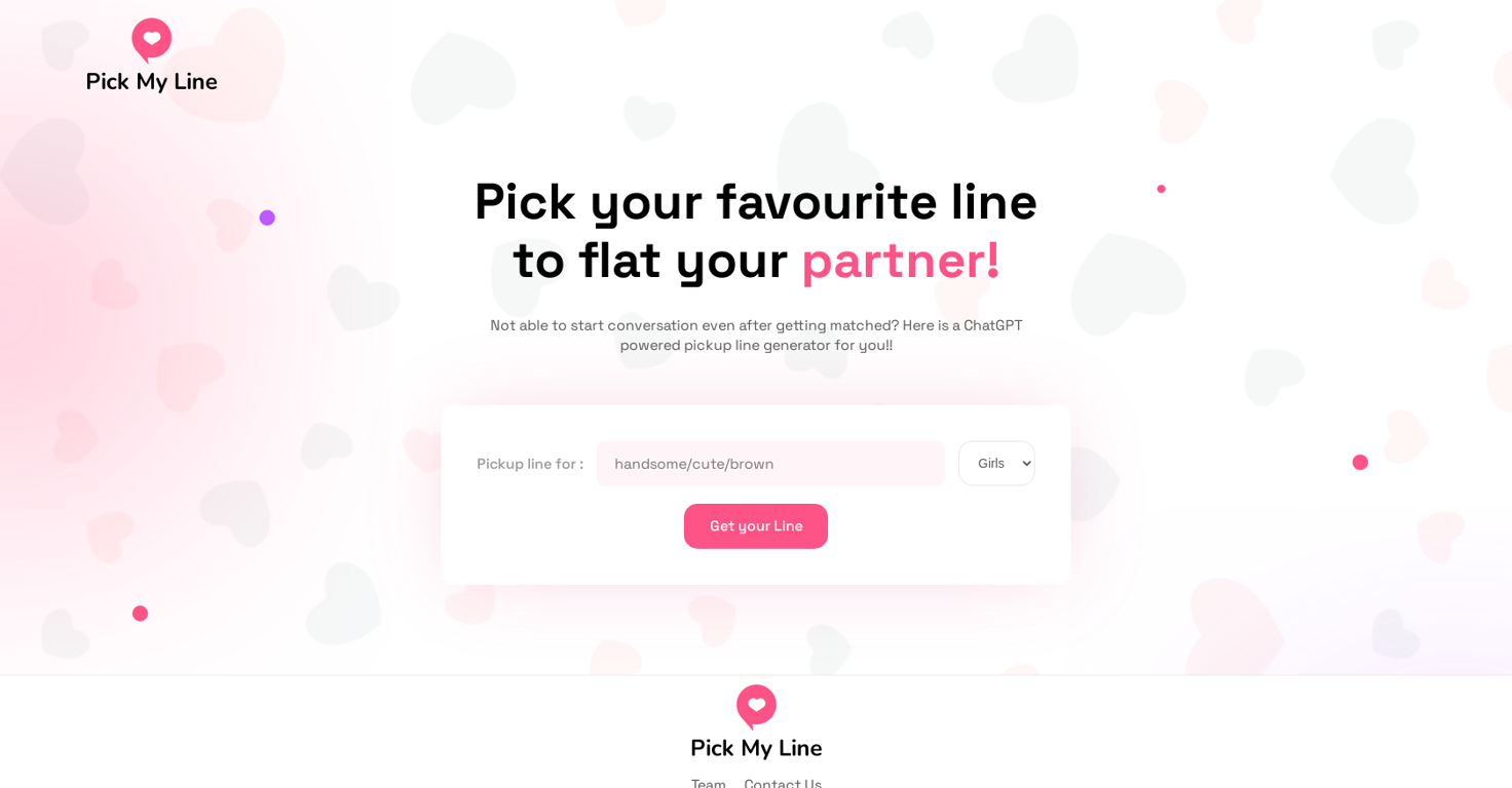 PickMyLine website