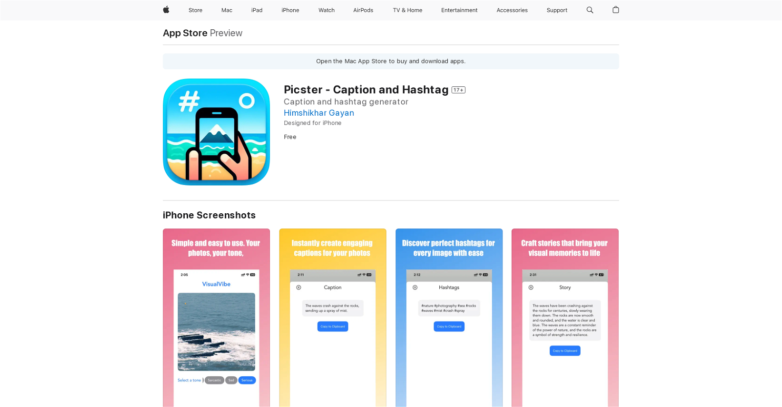 Picster - Caption and Hashtag website
