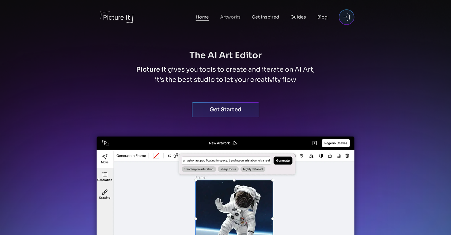 Picture it - The AI Art Editor website