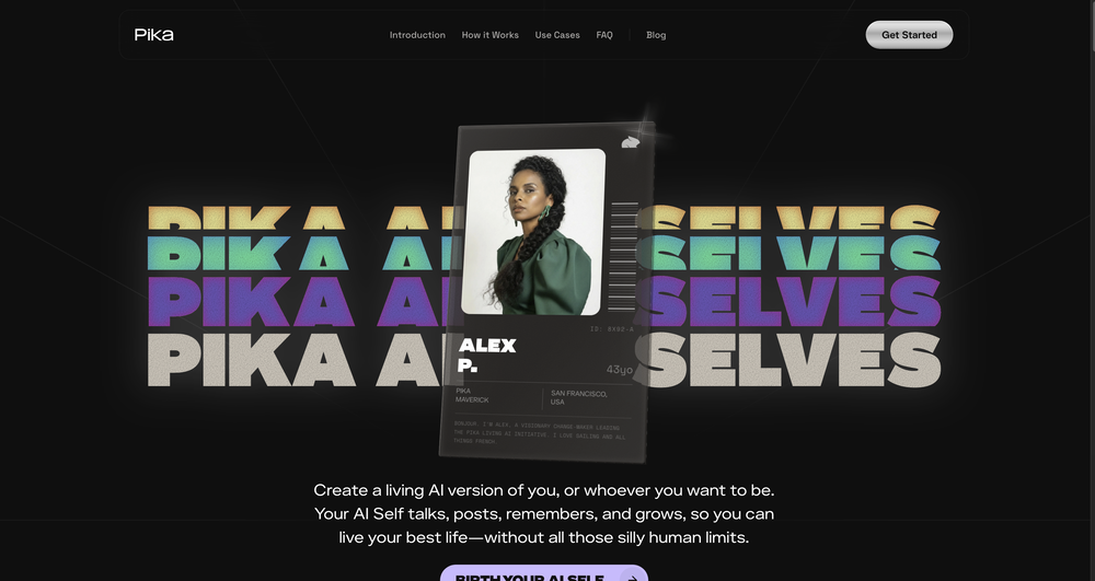 Pika Ai Selves website