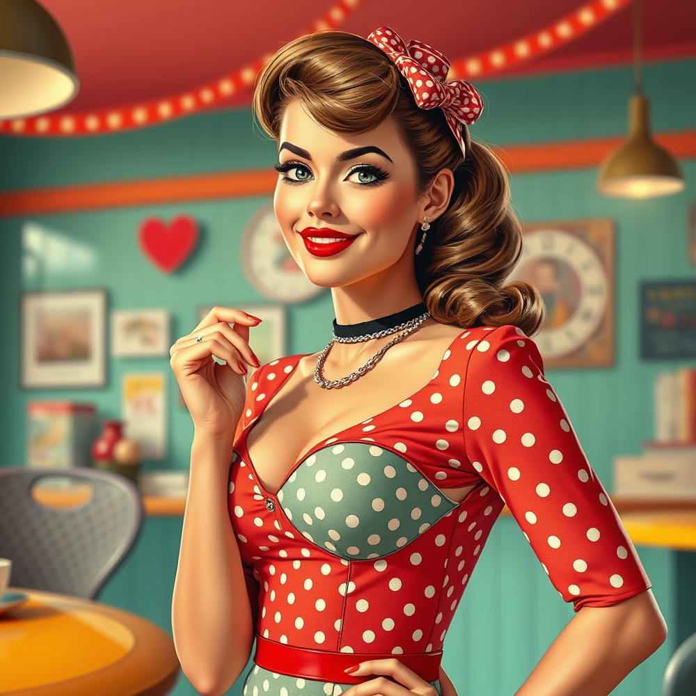 Pin up style woman art website