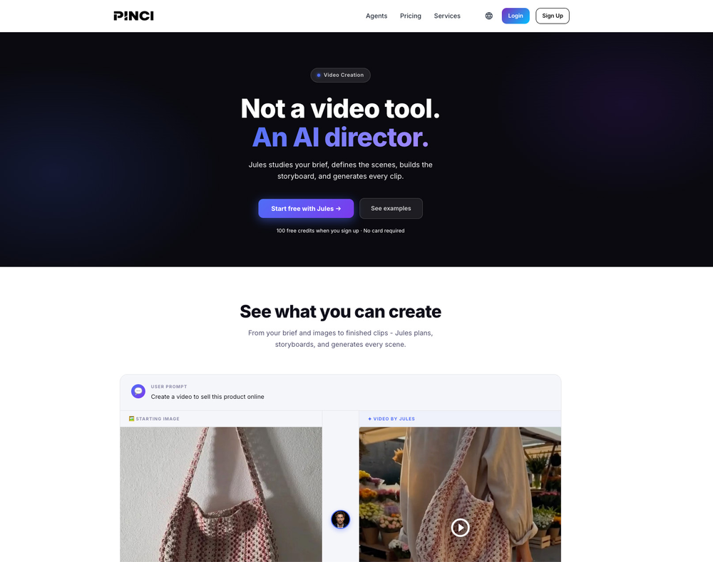 Pinci | Video Generator website