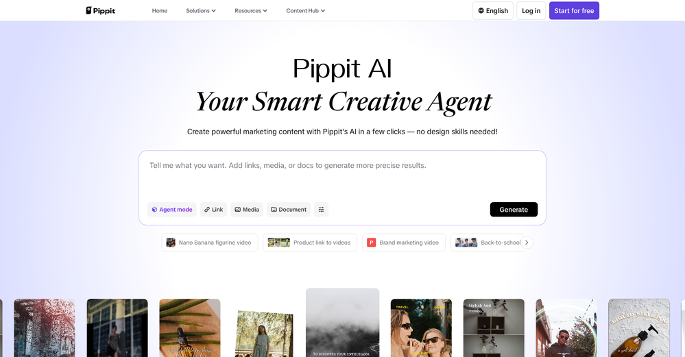 Pippit AI website