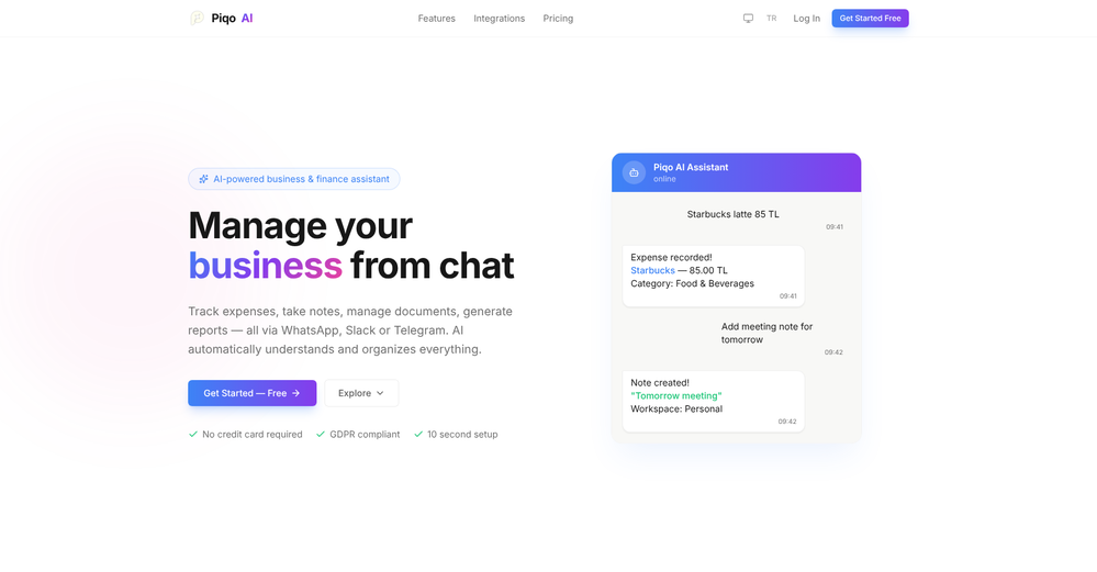 Piqo AI website