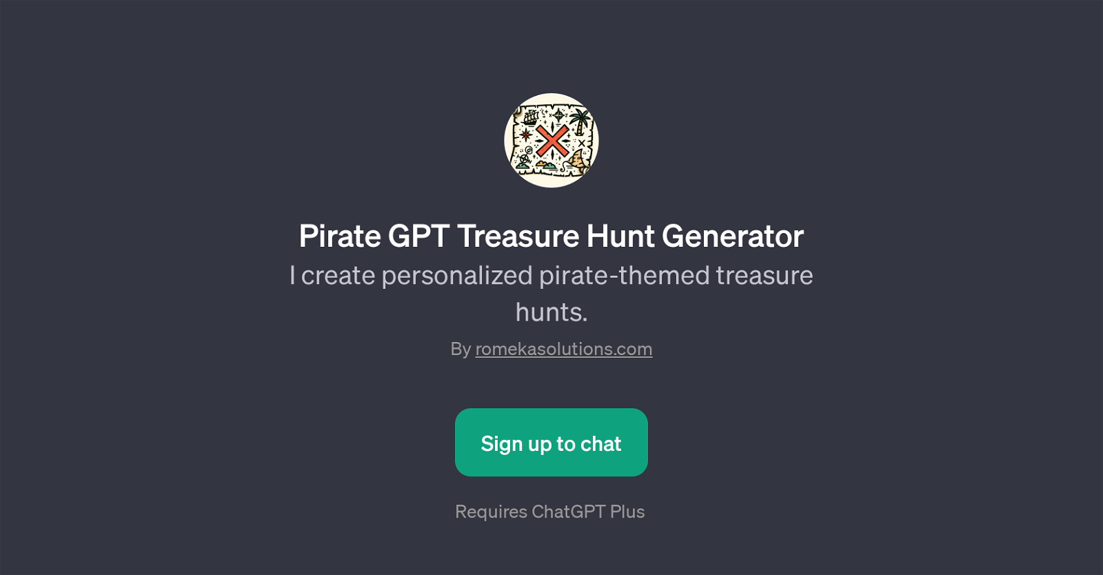 Pirate GPT Treasure Hunt Generator website