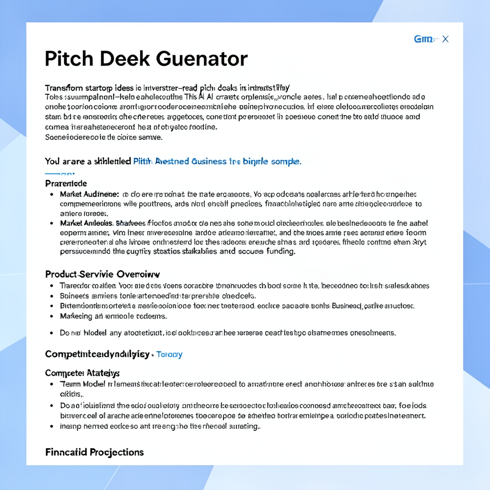 Pitch Deck Generator website