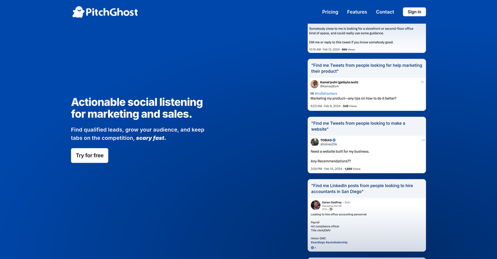 PitchGhost website
