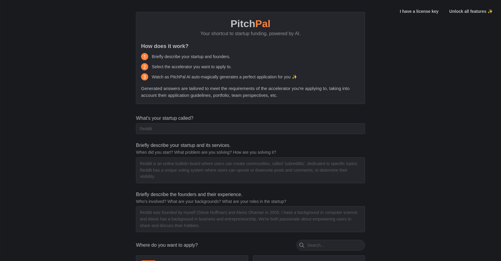 PitchPal website
