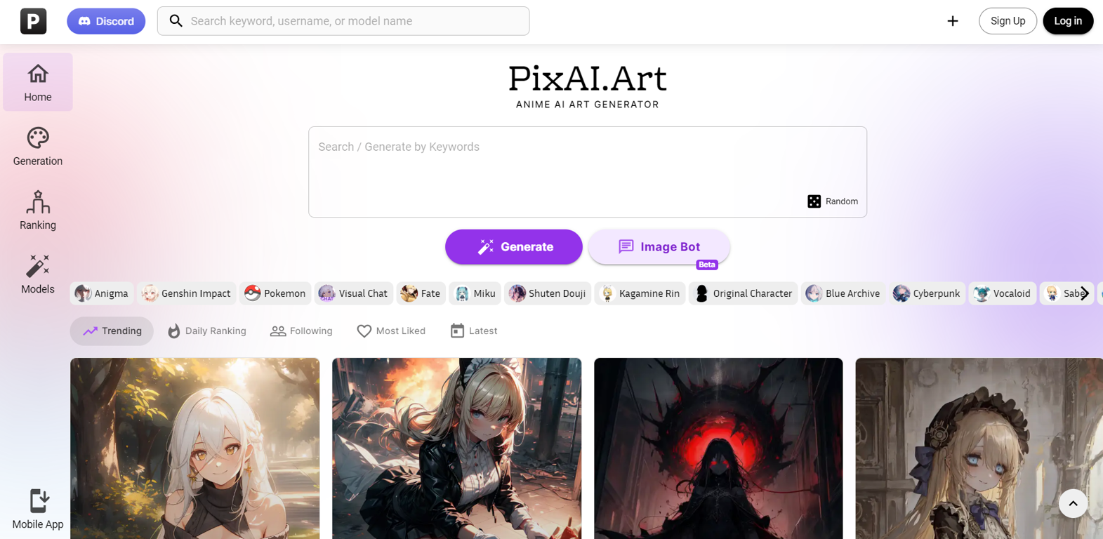 PixAI Art website