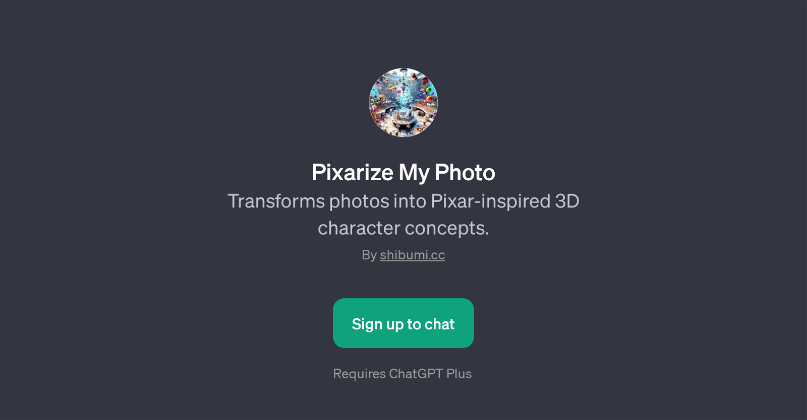 Pixarize My Photo website