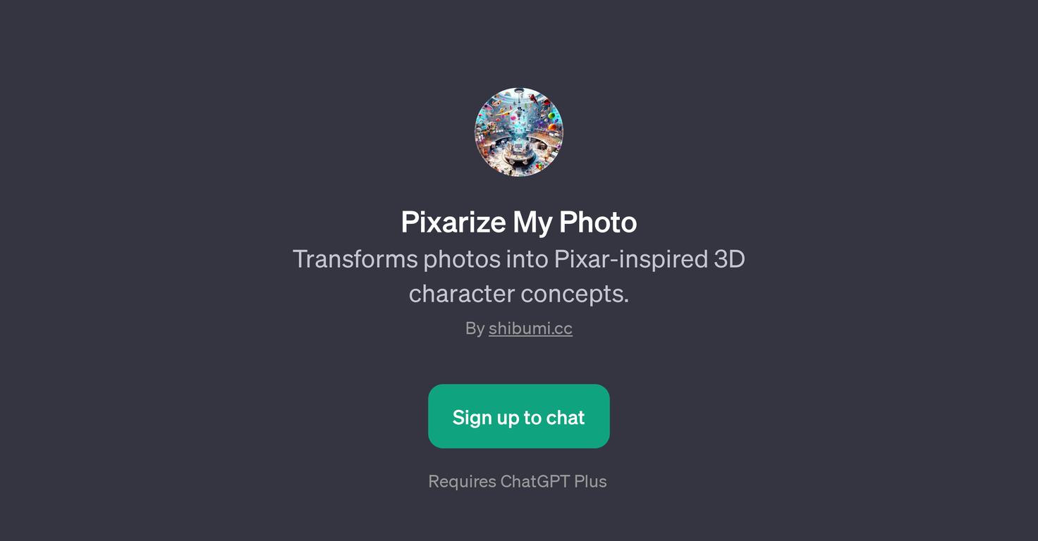 Pixarize My Photo website