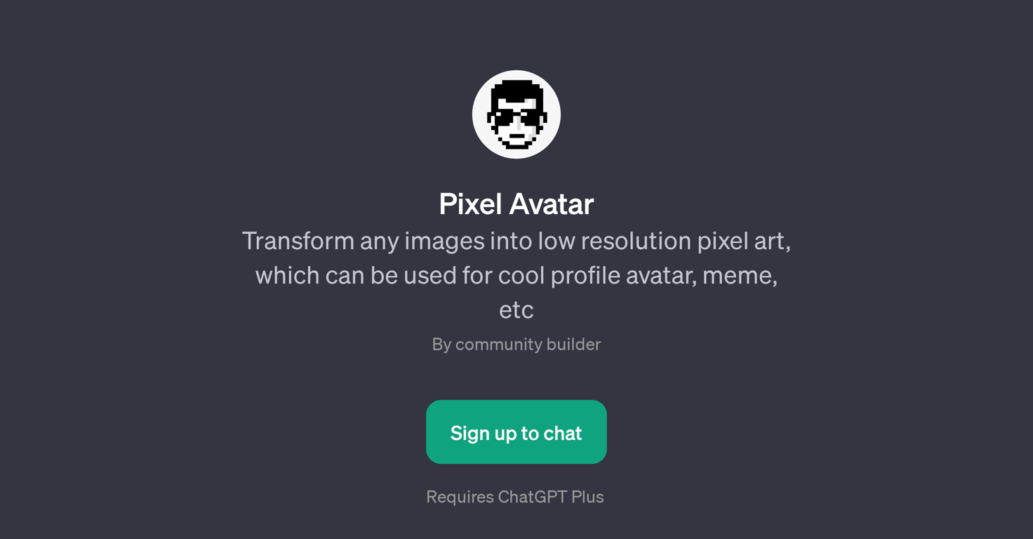 Pixel Avatar website