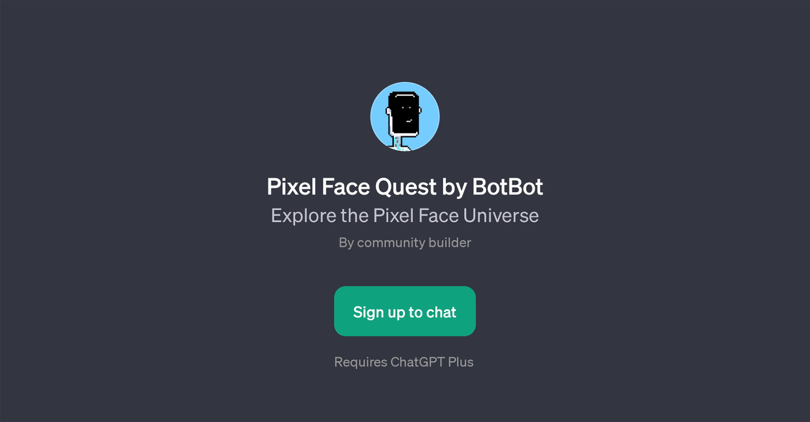 Pixel Face Quest by BotBot website