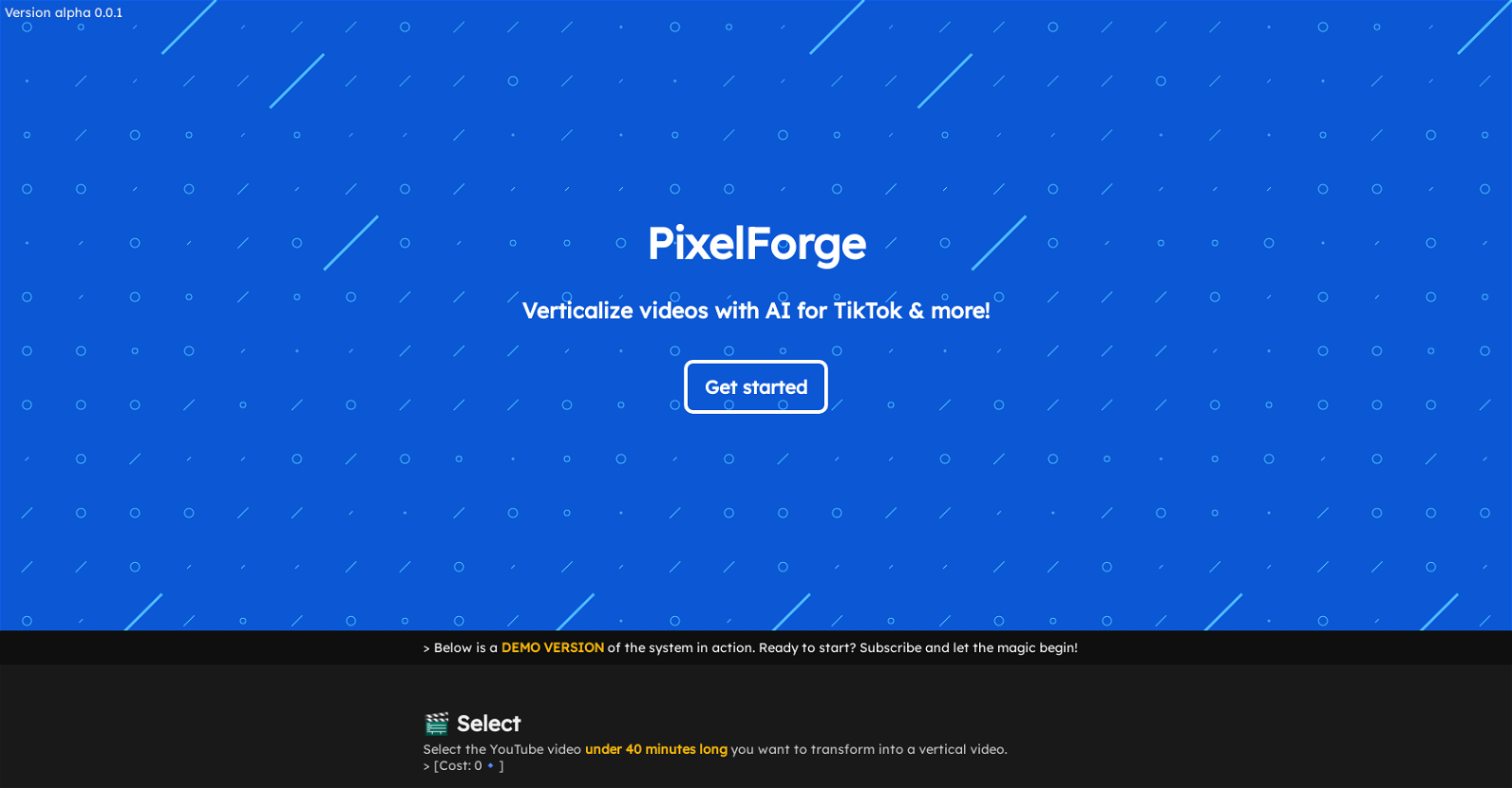 PixelForge website