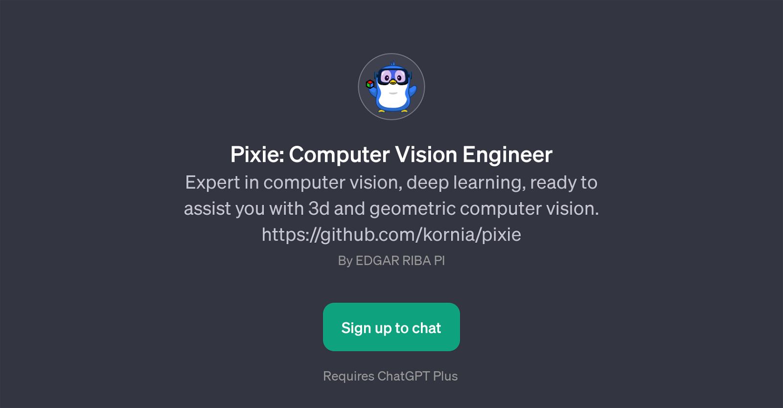 Pixie: Computer Vision Engineer website