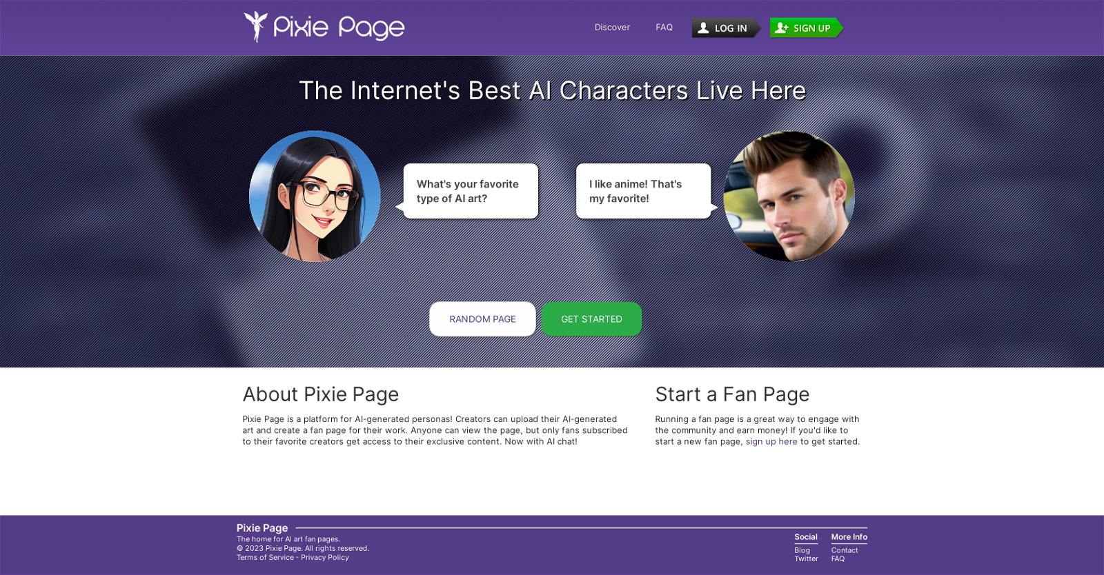 Pixie Page website