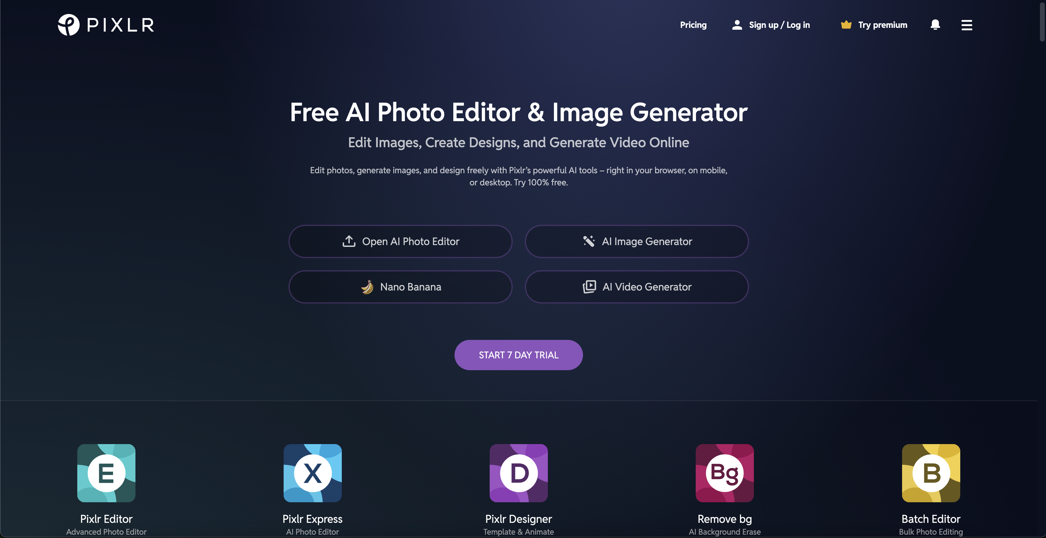 Pixlr Best Image Editing AI Tool
