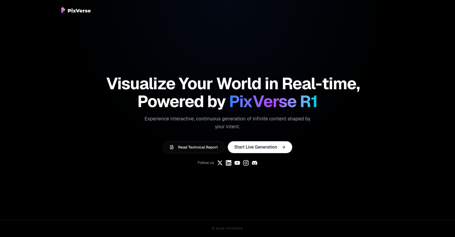 PixVerse R1 website