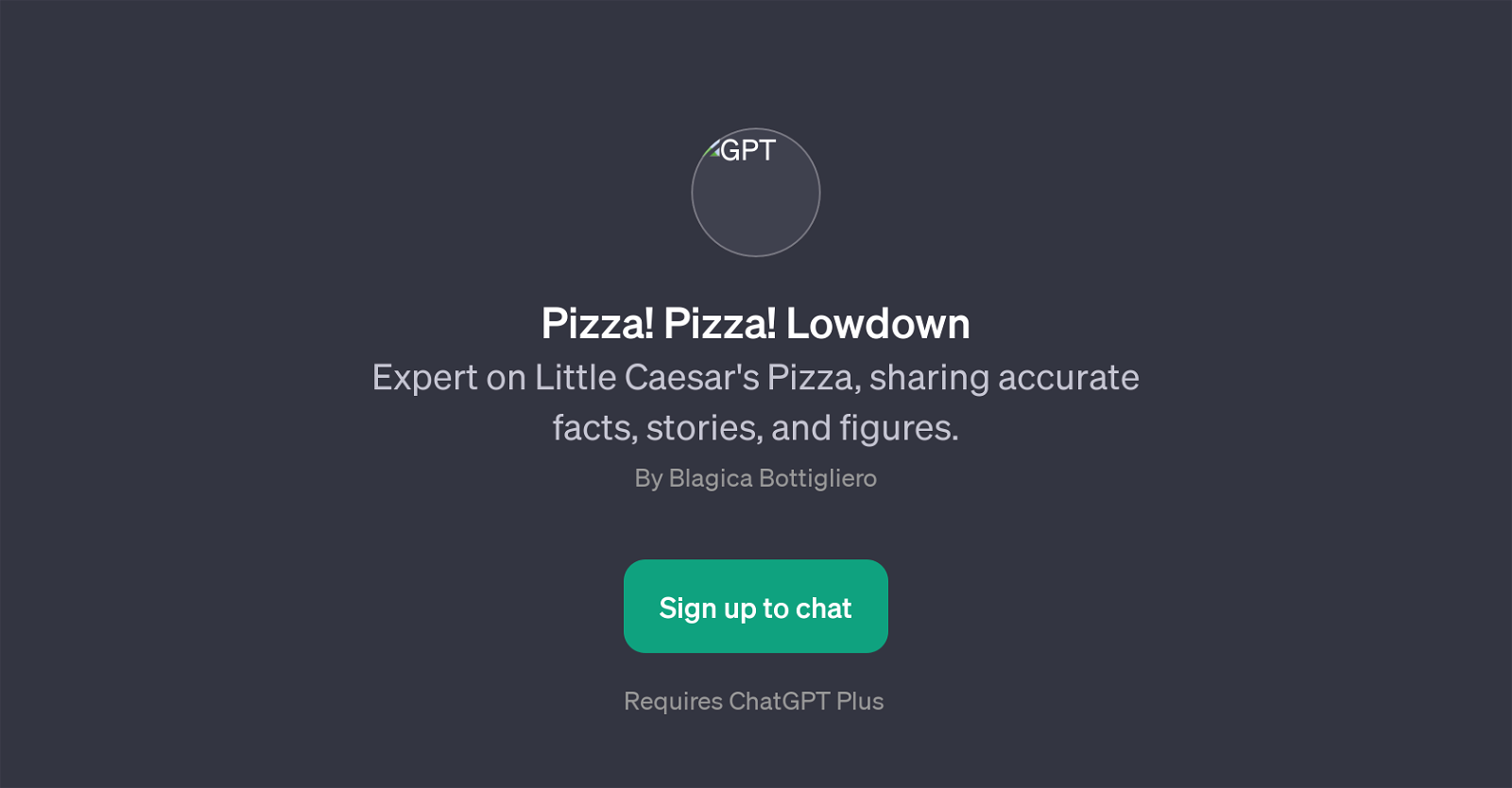 Pizza! Pizza! Lowdown website