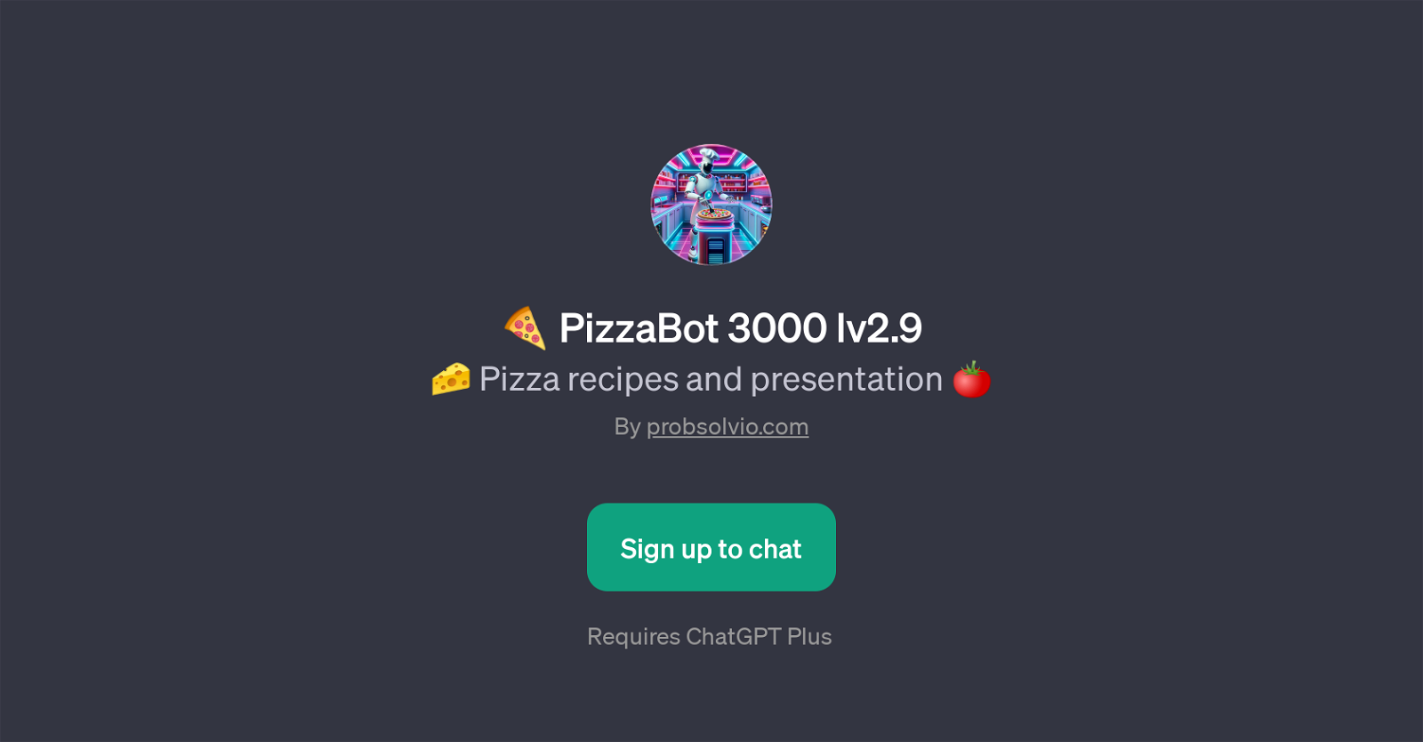 PizzaBot 3000 lv2.9 website