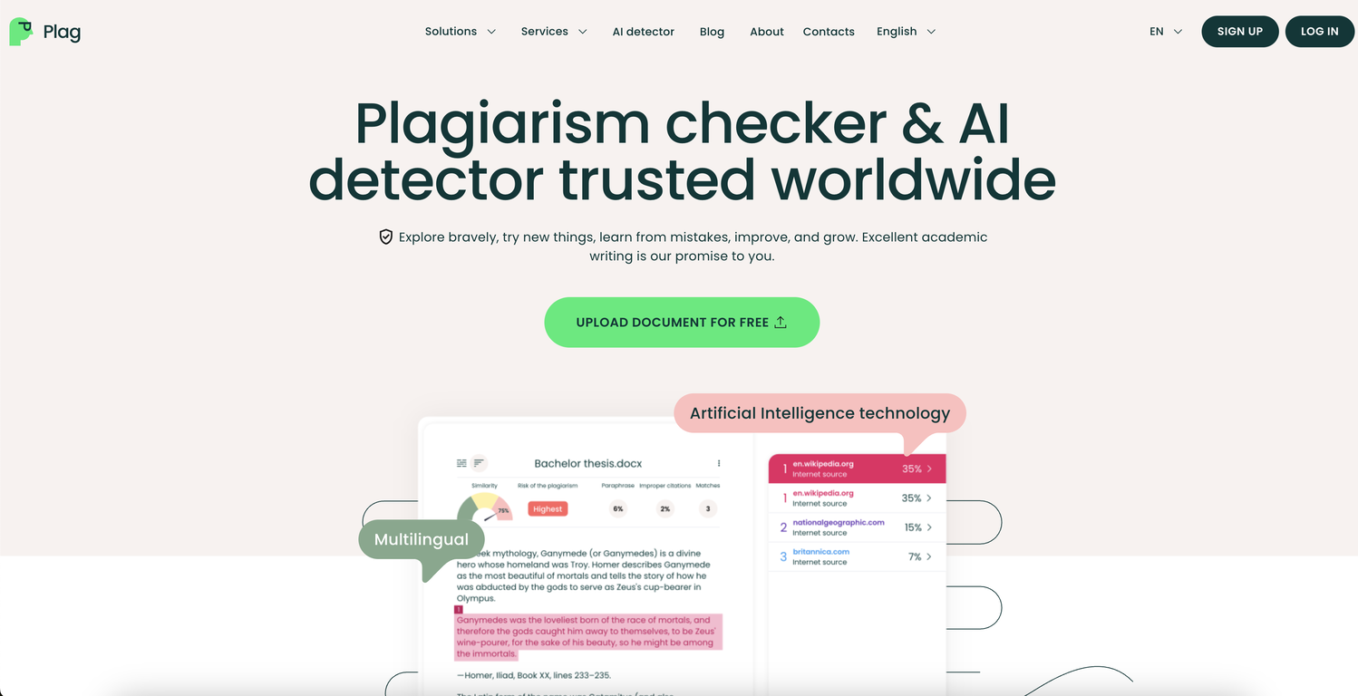 PlagAI website