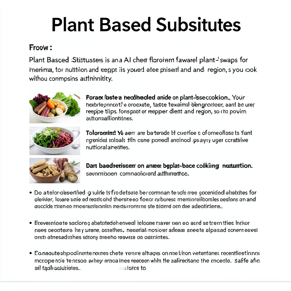 Plant Based Substitutes website