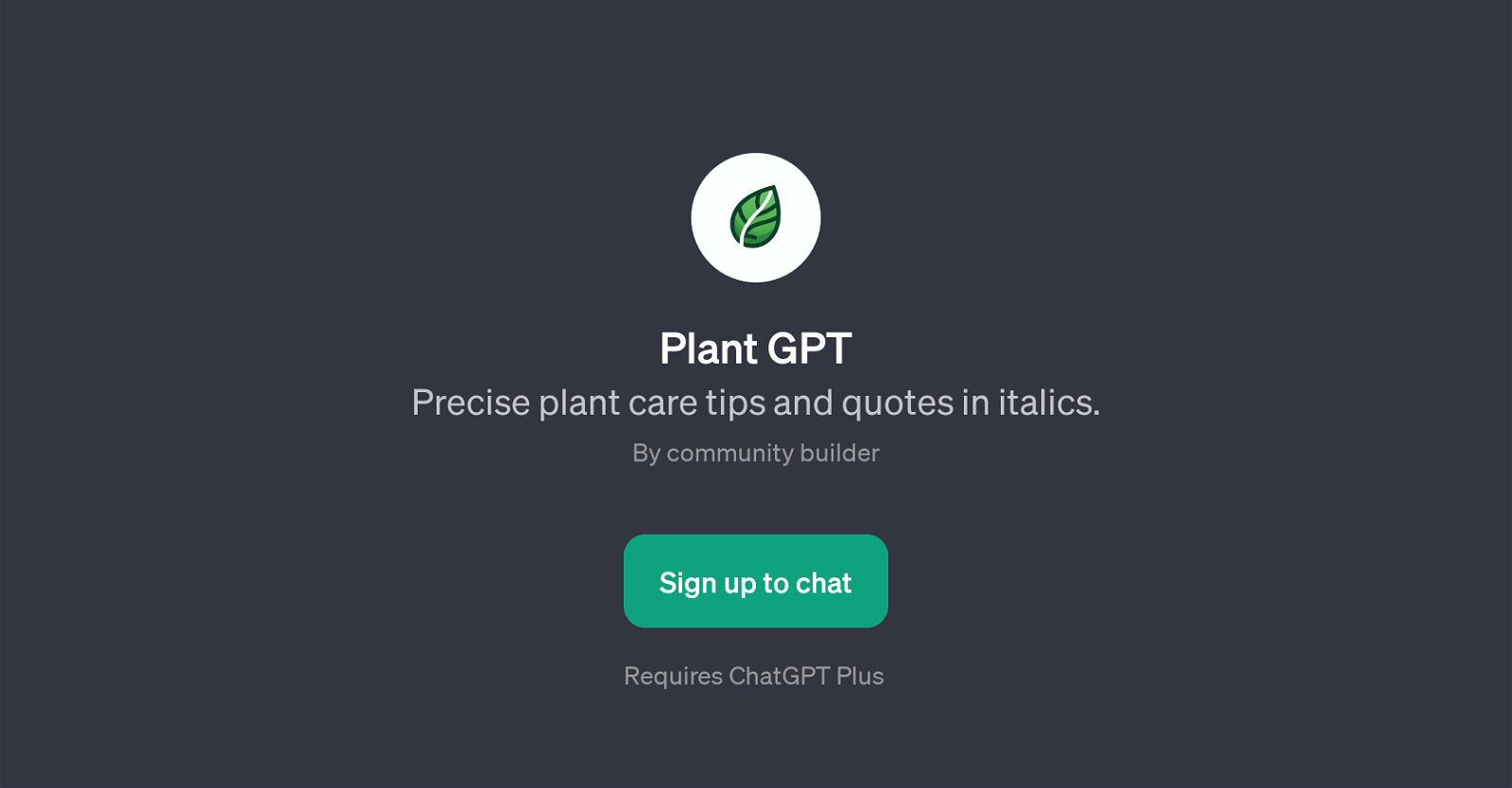 Plant GPT website