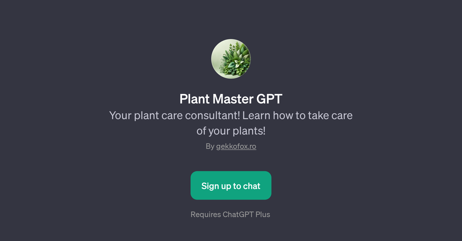 Plant Master GPT website