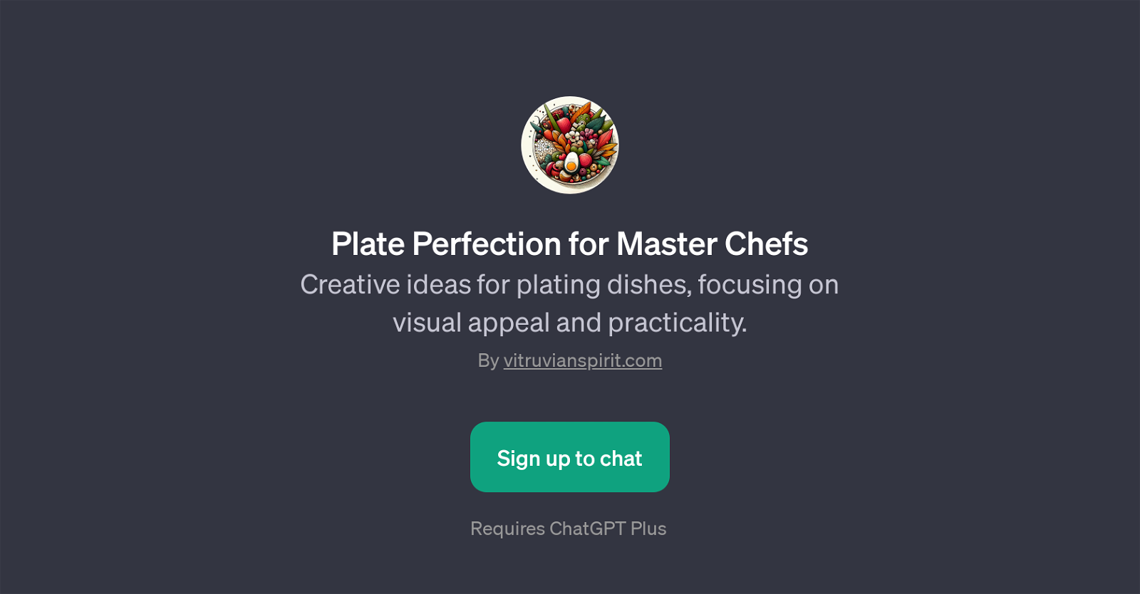 Plate Perfection for Master Chefs website