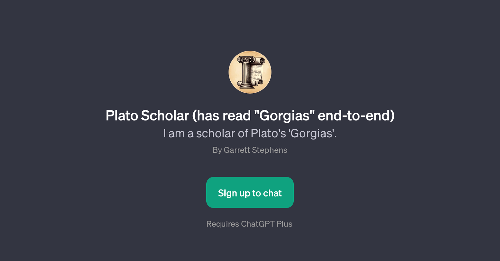 Plato Scholar website