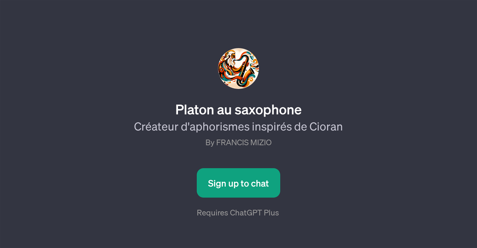 Platon au Saxophone website