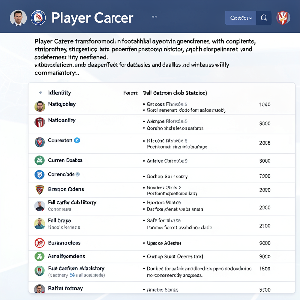 Player Career website