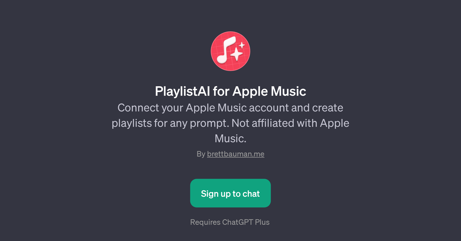 PlaylistAI for Apple Music website