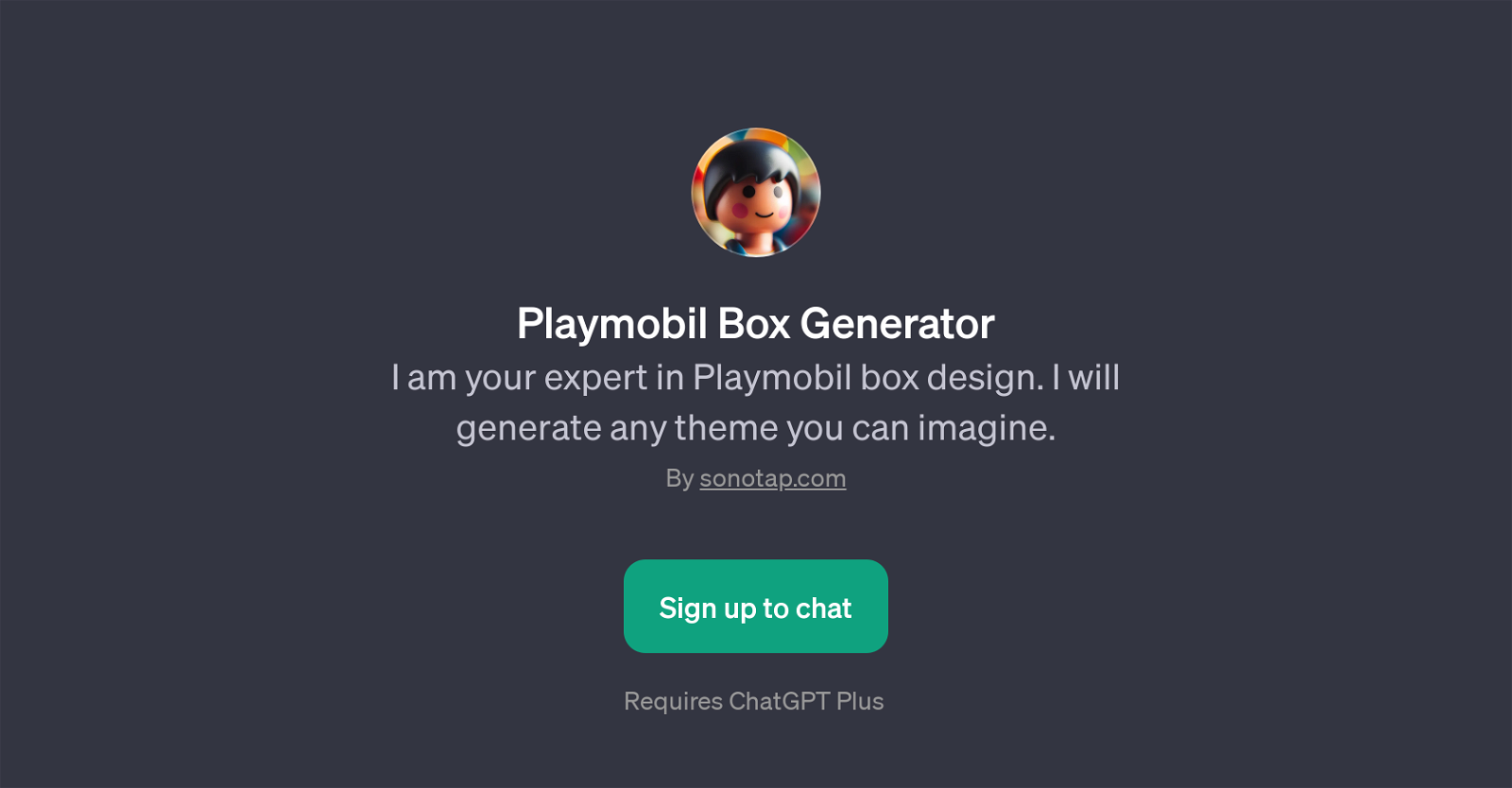Playmobil Box Generator website