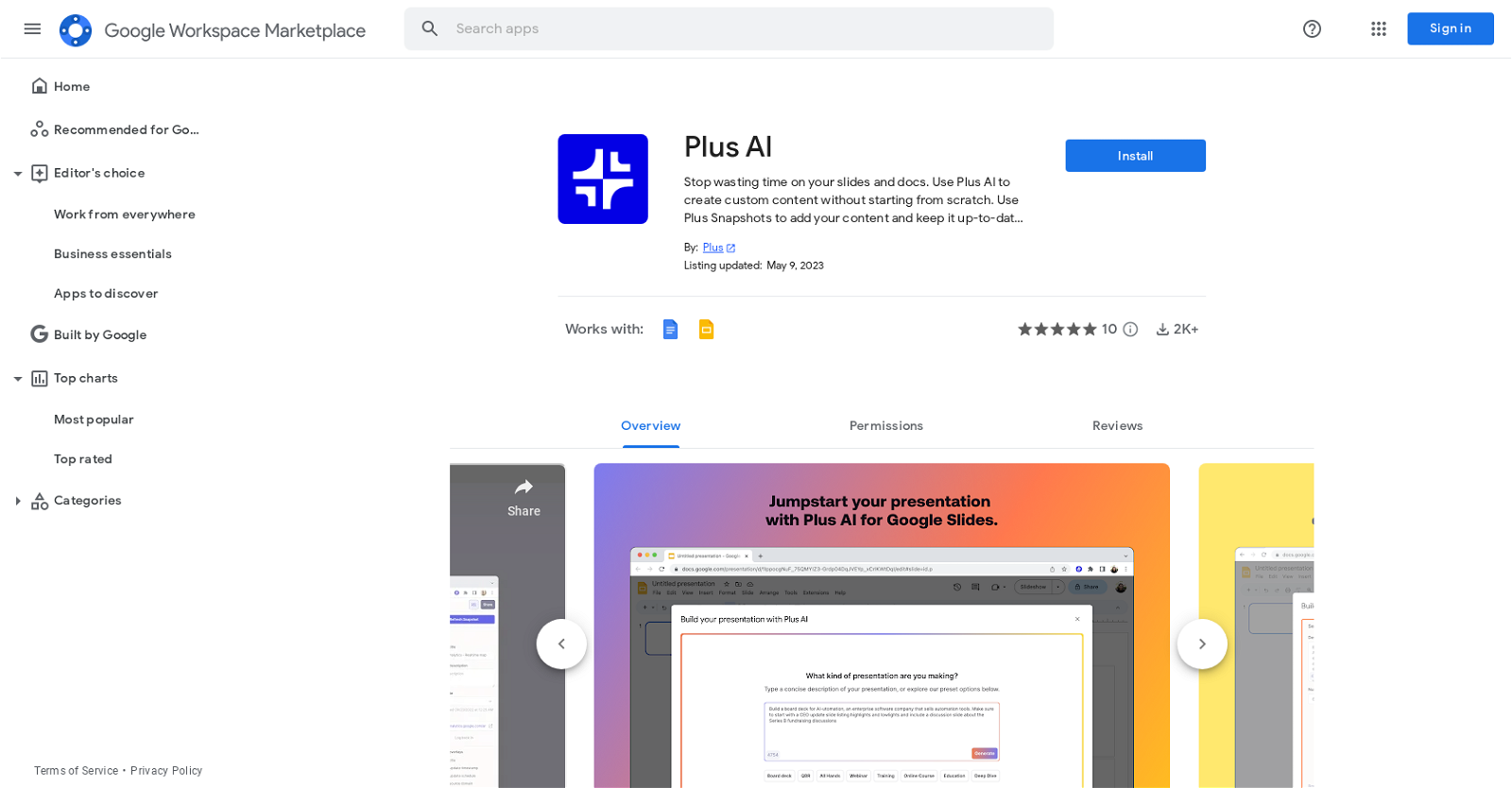 Plus AI  Free AI Presentation Maker for Google Slides