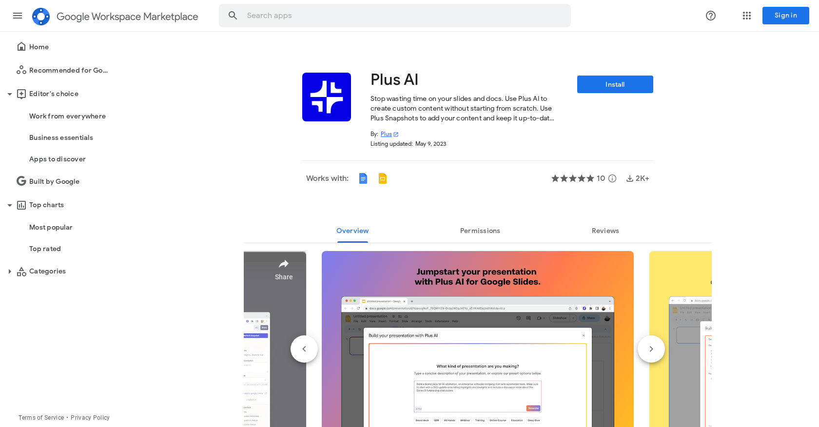 Plus AI  Free AI Presentation Maker for Google Slides