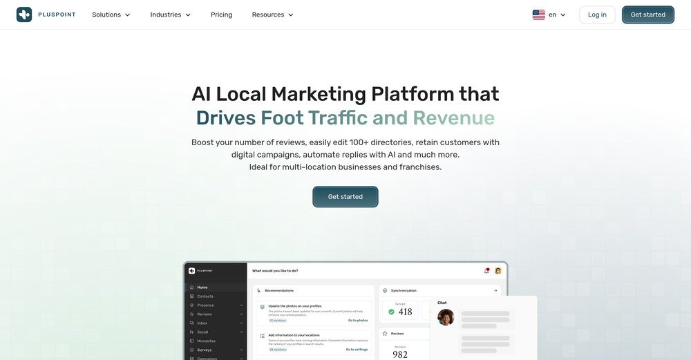 Pluspoint – AI Local Marketing and Review Generation website