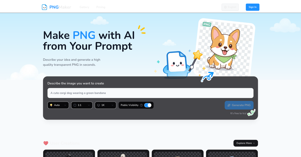 PNGMaker website