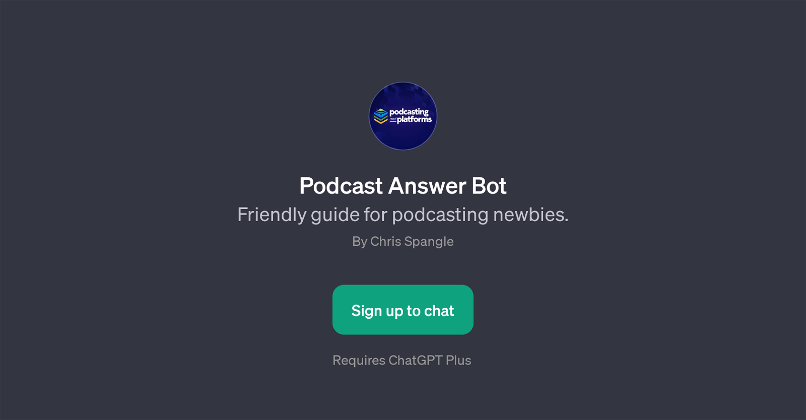 Podcast Answer Bot website