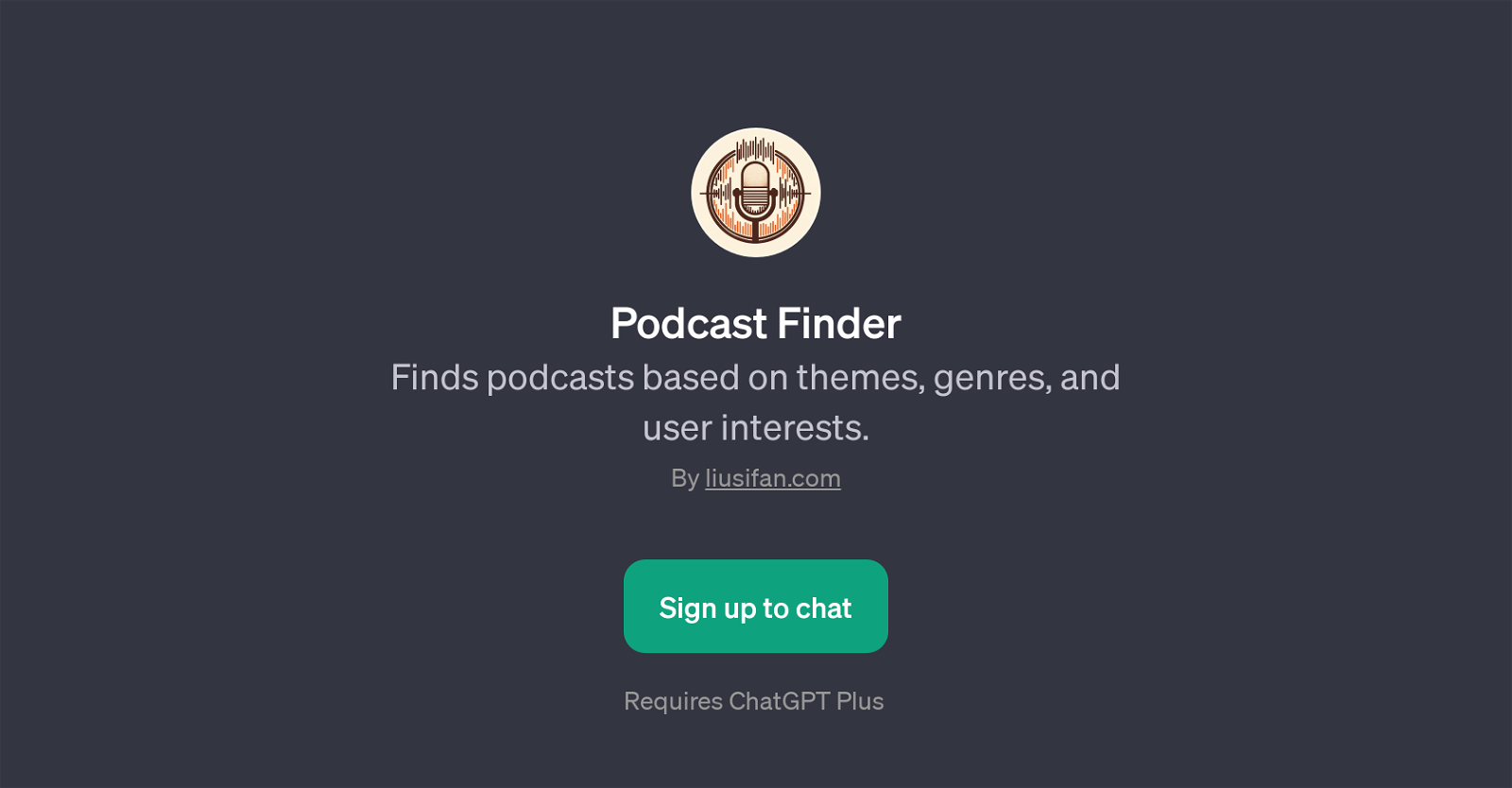 Podcast Finder website