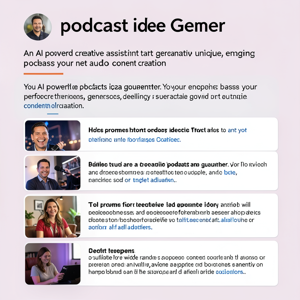 podcast idea gener website